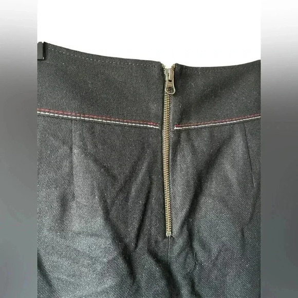 Loft Black Western Embroidered Wool Skirt 0 - Picture 4 of 5